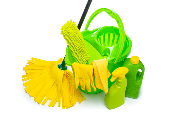 istock High angle view of cleaning products on white background 1433332945