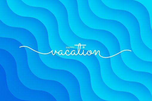 Lettering composition of Happy Vacation vector stock illustration