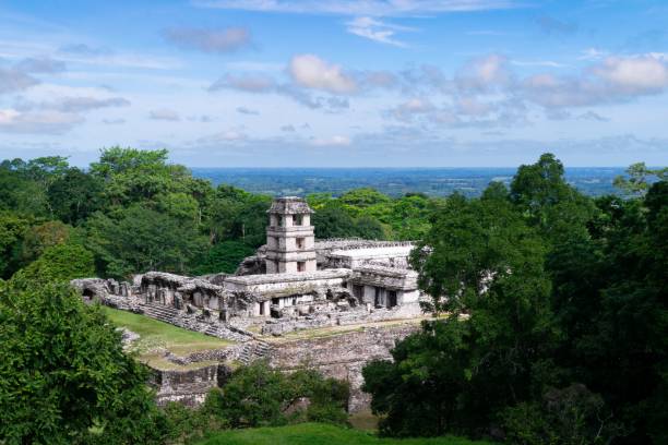 istock Palace at the Palenque archaeological site, Mexico 1433341354