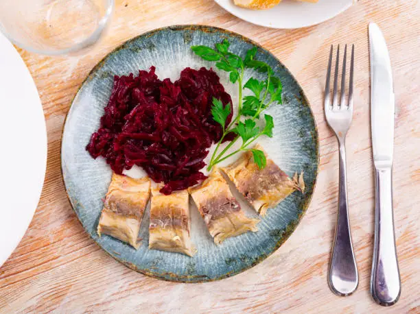 Photo of Appetizing mackerel with  beetroot