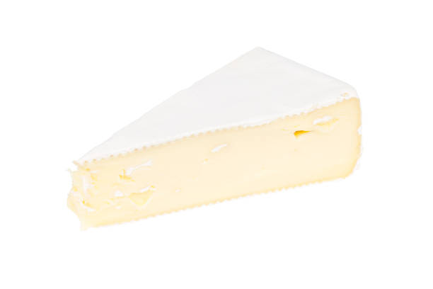 istock A piece of brie cheese on a white background. 1433342589