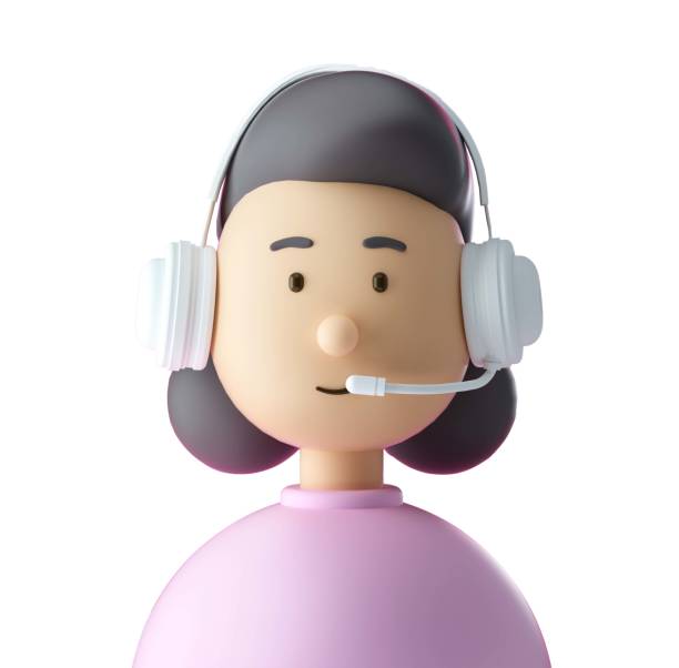 istock Young support woman cute iconic character isolated white background. 3D Rendering 1433346084