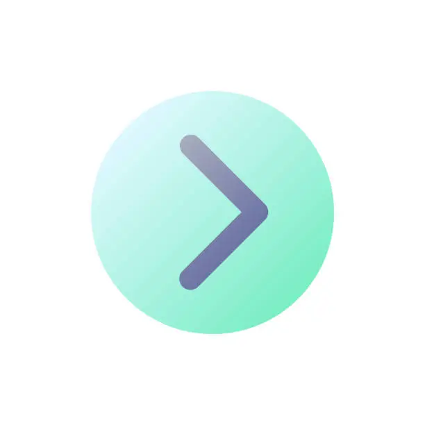 Vector illustration of Right direction pointer pixel perfect flat gradient color ui icon