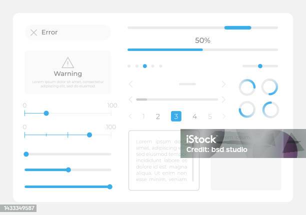 Graphical Slider Sliders Ui Elements Kit Stock Illustration - Download Image Now ...