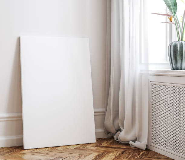 istock Canvas mockup in Scandinavian living room interior 1433350768