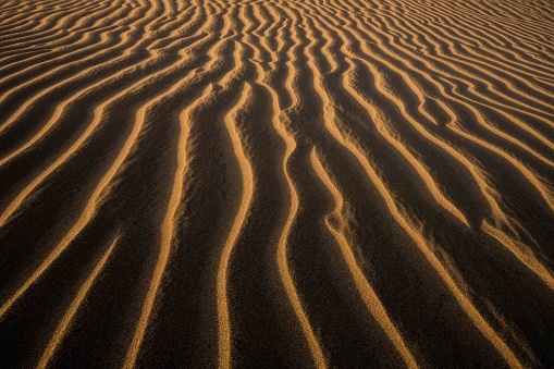 A scenic view of the sand texture in a desert