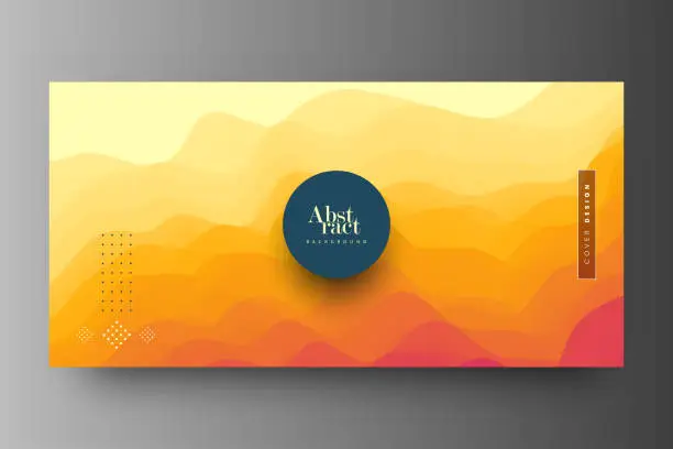 Vector illustration of Realistic landscape with waves. Cover design template.