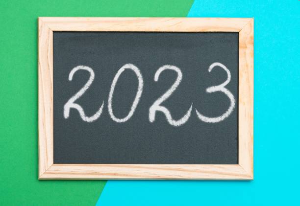 istock Blackboard with 2023 written on it - new school year concept 1433353676