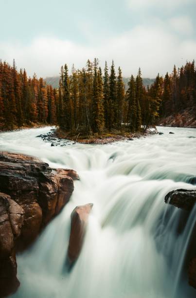 istock Vertical shot of a waterfall in the mountains 1433353955