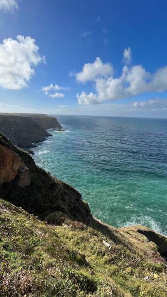 istock Vertical shot of rocky seashore against a cloudy sky 1433354213