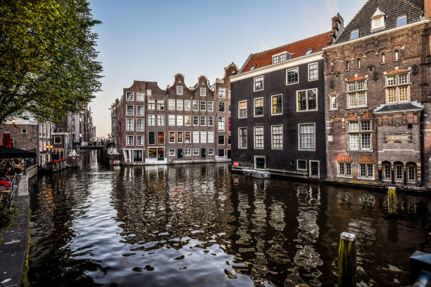 Majestic Amsterdam Architecture Near Canal, The Netherlands