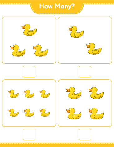 Count How Many Ducks Counting Game How Many Rubber Duck Educational Children Game Printable ...