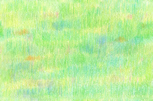 Photo of Seamless background texture of grassland with fresh green drawn with colored pencils