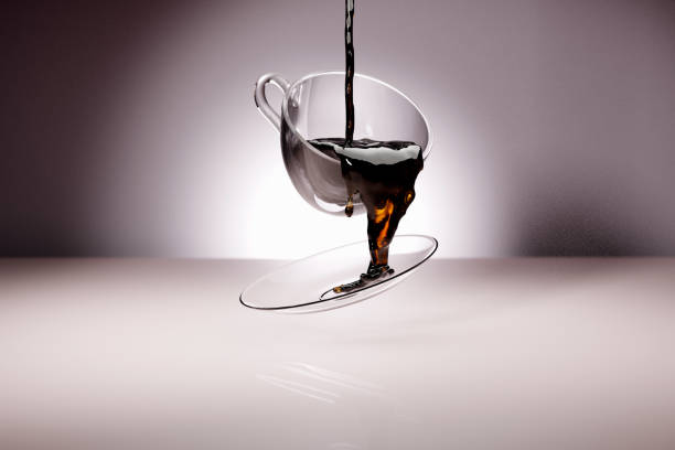 istock Coffee pouring into glass cup 1433359641
