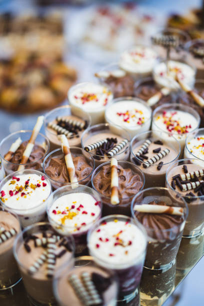 istock Delicious wedding reception candy bar dessert table 1433360619