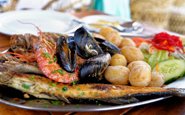 istock Fresh seafood platter ready to be served 1433360731