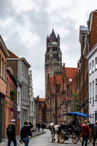 Street view of Bruges stock photo