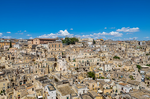 High angle panorama of Rome, Italy.