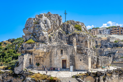 Rock church of Santa Maria di Idris in the Sasso Caveoso of Matera in Basilicata in southern Italy