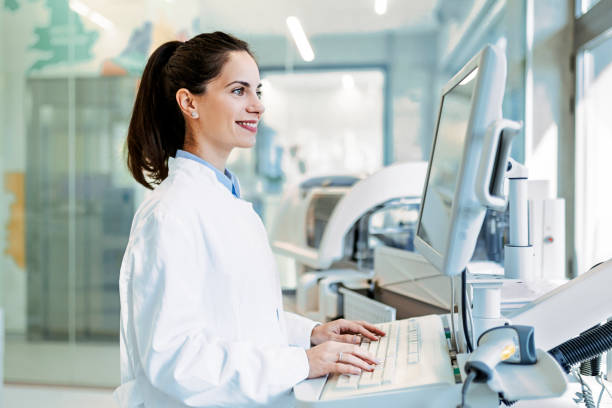 istock Woman in a laboratory for medicine and development reading or analyzing data 1433368079