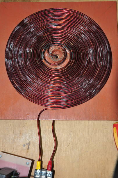 istock Unshielded copper wire is coiled in a spiral to form a disc 1433369220