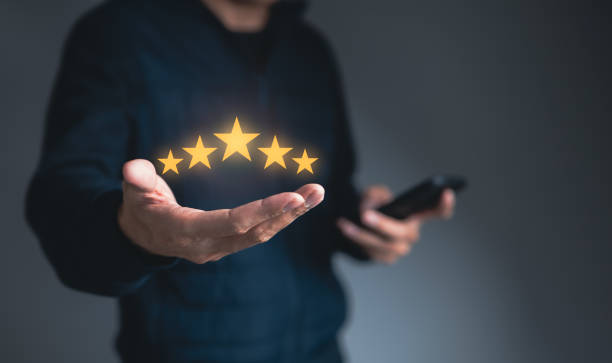 istock Customer review satisfaction feedback survey concept, user gives rating to service experience on online application, Customer can evaluate quality of service leading to reputation ranking of business. 1433374363