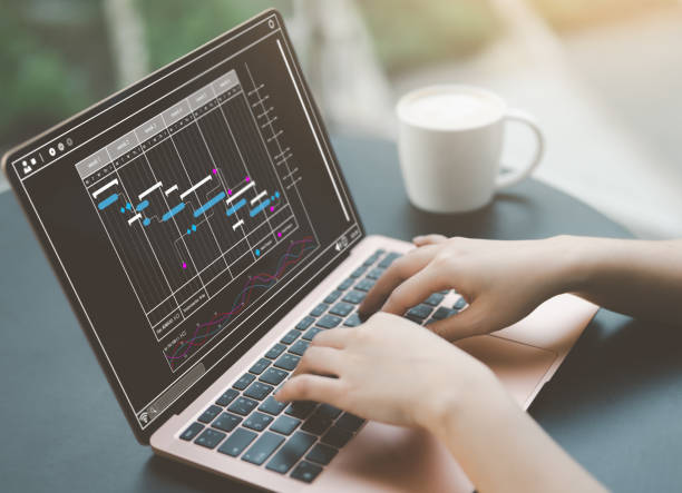 istock Analyst working with laptop in Business Analytics and Data Management System to make report with KPI and metrics connected to database. Corporate strategy for finance, marketing. schedule planning. 1433374504