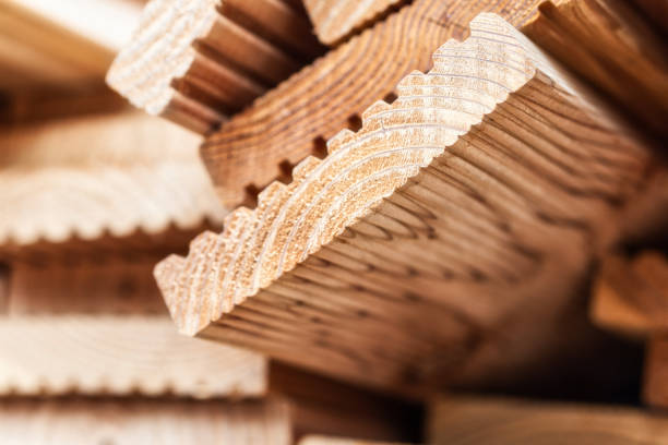 istock Stacked boards from the wood trade 1433375192