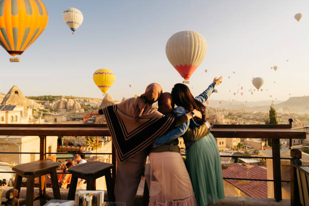 female friendship enjoying their holiday in cappadocia