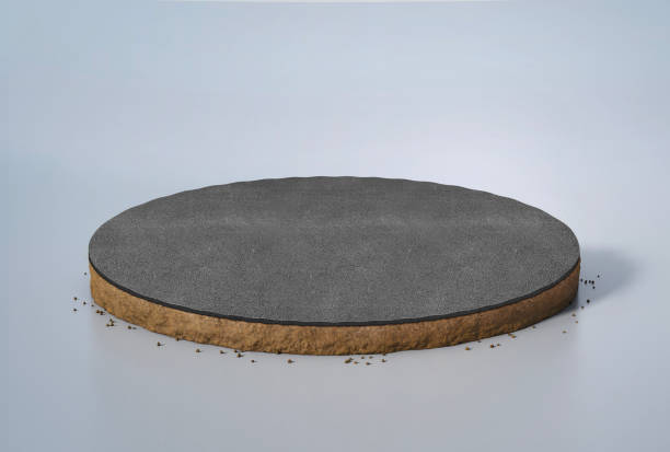 istock 3d illustration of road round piece. road texture surface isolated 1433379122