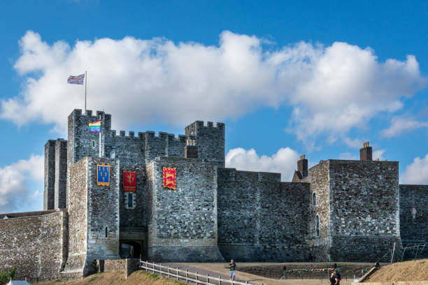 Inner battery wall of Dover Castle,  Dover, England, UK stock photo