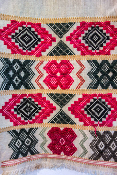 istock Folk embroidery and weaving, Tatar towel pattern 1433381945