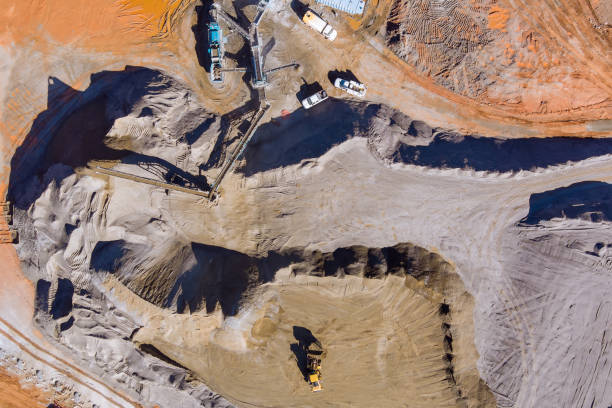 istock This is a panoramic view of stone crushing equipment along a mechanical conveyor belt that is used to pulverize stone to make gravel for road construction 1433383982