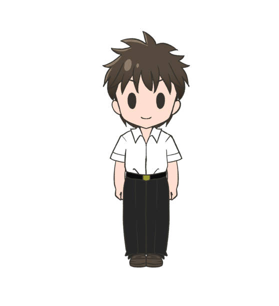 A Boy In Japanese Summer School Uniform Stock Illustration - Download Image  Now - 14-15 Years, 16-17 Years, Adolescence - iStock
