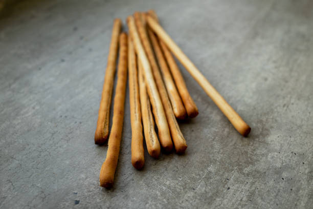 bread sticks on white background.