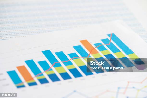 Chart Or Graph Paper Financial Account Statistics And Business Data Concept Stock Photo - Download Image Now