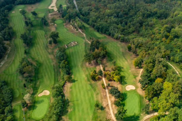istock Stunning aerial view of golf fields 1433393203