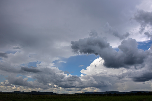 blue sky and rain storm clouds in Brazil