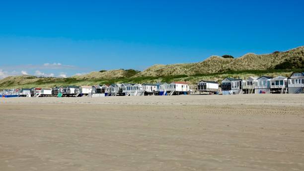 istock Beach hut, cottage at north sea beach 1433396959