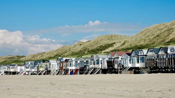 istock Beach hut, cottage at north sea beach 1433396975