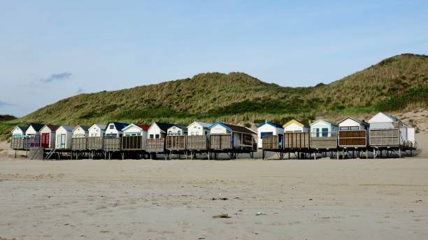 istock Beach hut, cottage at north sea beach 1433396978
