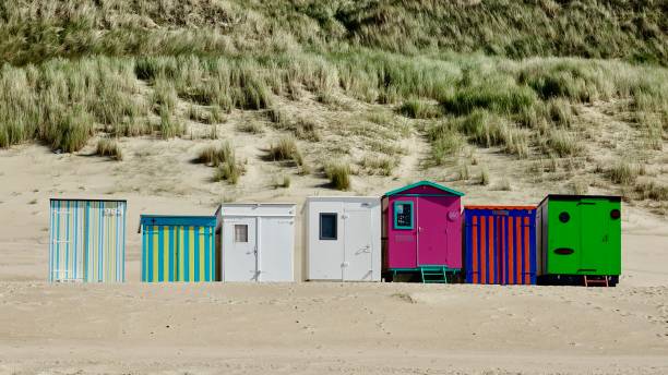 istock Beach hut, cottage at north sea beach 1433398161