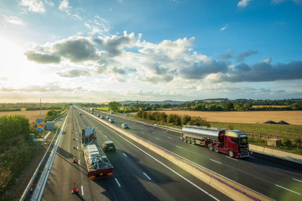 istock heavy traffic in blurry motion on UK motorway in England 1433398216