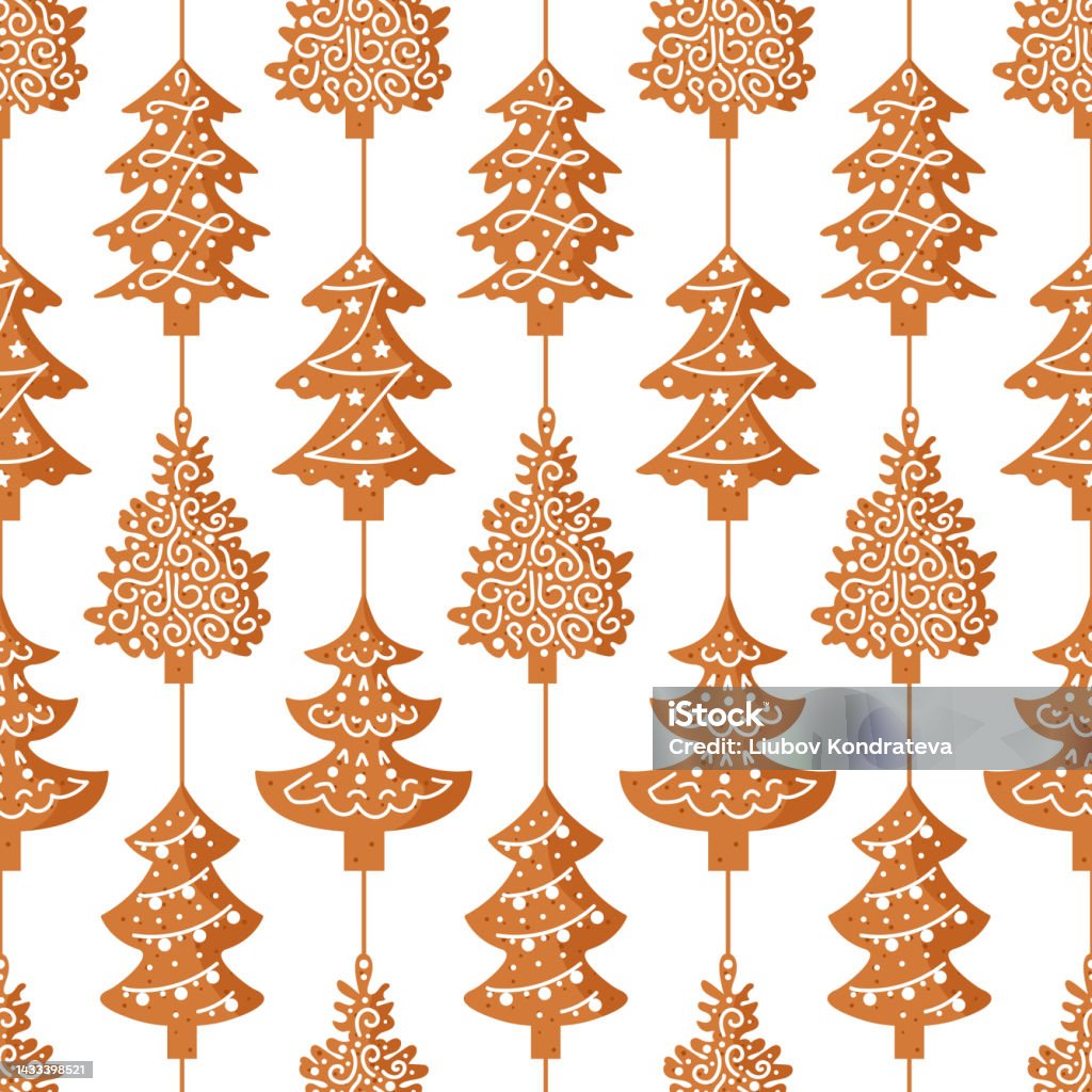 Vetores de Pão De Mel Árvore De Natal Com Bolas Decorada Com Cobertura  Padrão Perfeito Na Forma De Uma Guirlanda De Biscoitos Tradicionais De Natal  Para Papel De Parede Impressão Em Tecido