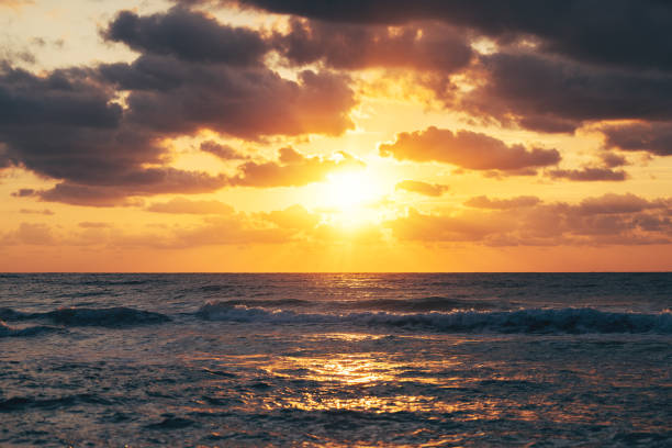 Beautiful cloudscape over the sea, sunrise shot