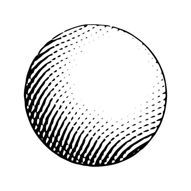 Illustration of Scratchboard Engraved Sphere isolated on a White Background