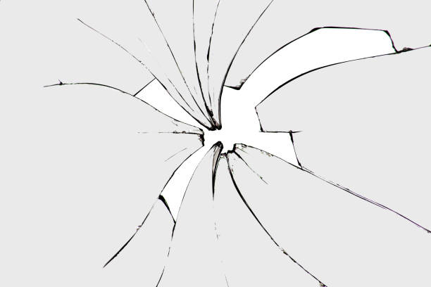 istock Texture of broken glass with cracks. 1433419541