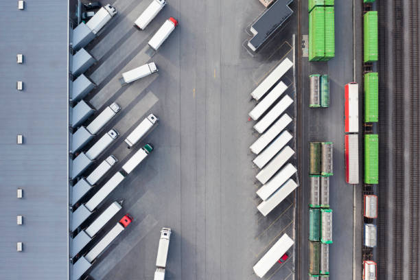 istock Distribution center for trucks and trains 1433421386