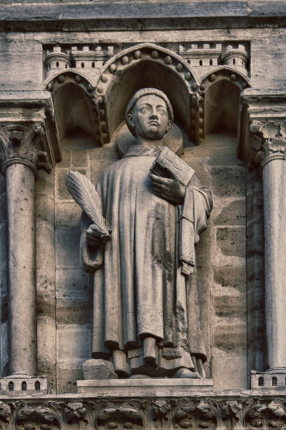 istock Notre Dame de Paris Cathedral Gothic style. Architectural details 1433422558