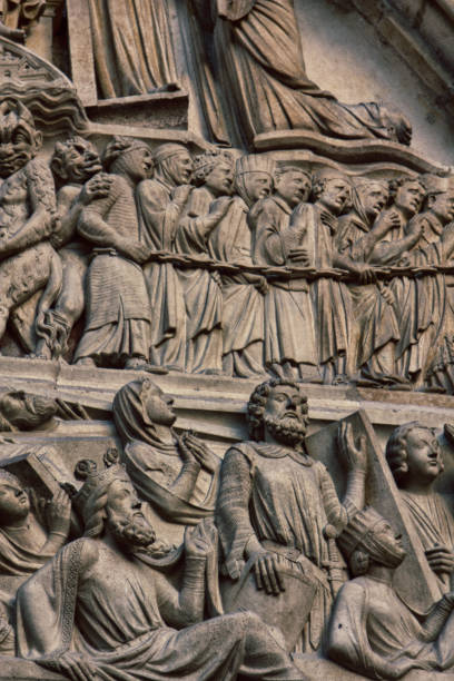 istock Notre Dame de Paris Cathedral Gothic style. Architectural details 1433422985